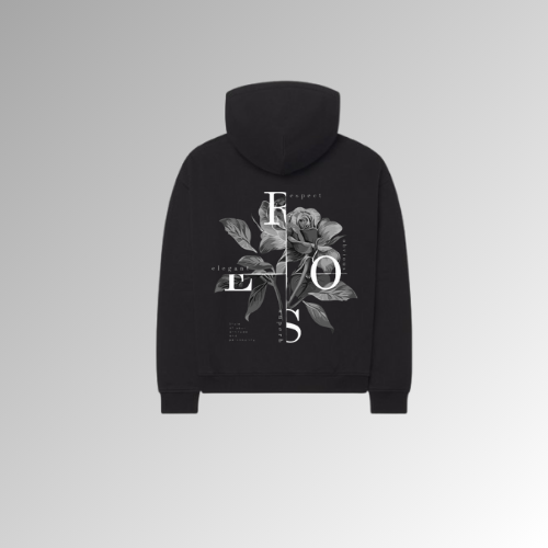 Black Flower Hoodie